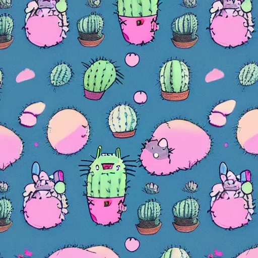 Prompt: cactus | totoro | dreamlike | pastel | upscaled
