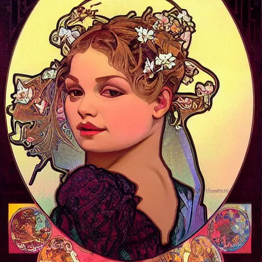 Image similar to lucious trisha paytas alphonse mucha