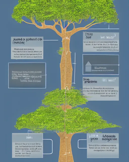 Image similar to an architectural diagram explaining how to build a tree