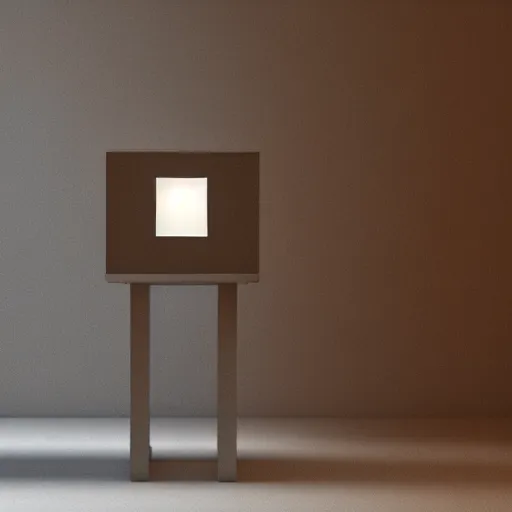 Prompt: a cube in a room with one light, octane render