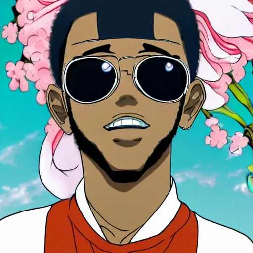 Prompt: anime still of frank ocean