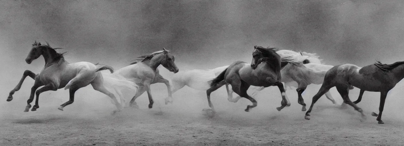 Prompt: horse running by muybridge, chronophotography