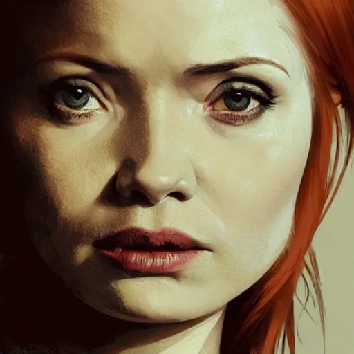 Image similar to close up of karen gillian, realistic shaded, fine details, realistic shaded lighting poster by greg rutkowski