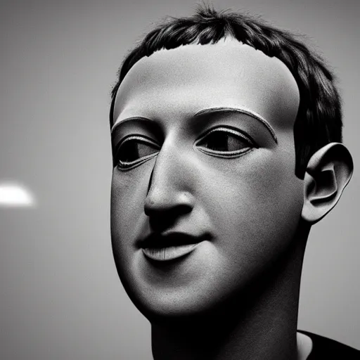 Prompt: an android looking like mark zuckerberg, chrome
