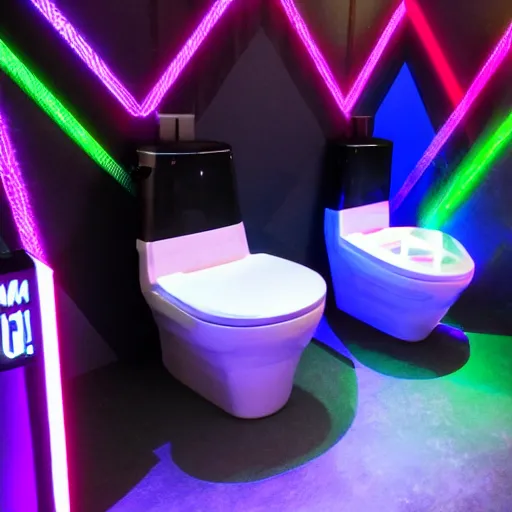 Image similar to photo of an rgb gaming toilet