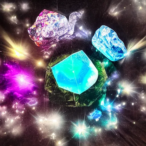 Image similar to light refraction, abstract, crystals, sparkles, in a dark studio room. magical and fantasy material, orb, polished. Some colorful smoke steaming out of it. Mineral auctions, mineral collections, rare mineral. rare raw metal.