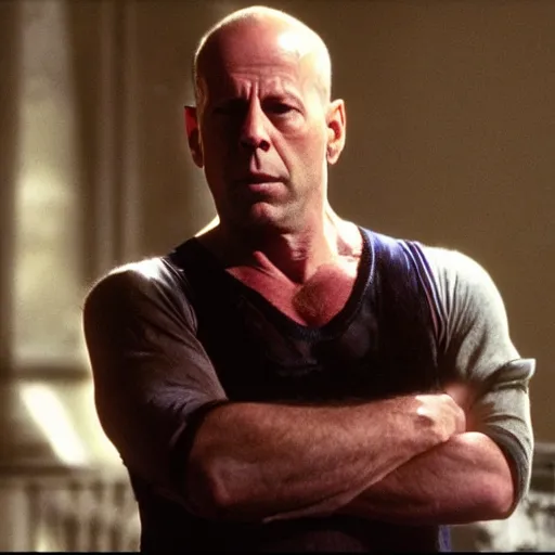 Image similar to bruce willis as a character in Arcane