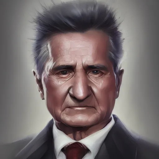 Prompt: Nicolae ceausescu , made by Stanley Artgerm Lau, WLOP, Rossdraws, ArtStation, CGSociety, concept art, cgsociety, octane render, trending on artstation, artstationHD, artstationHQ, unreal engine, 4k, 8k,