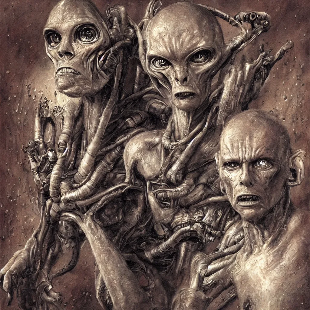 Image similar to portrait of an alien in the style james gurney