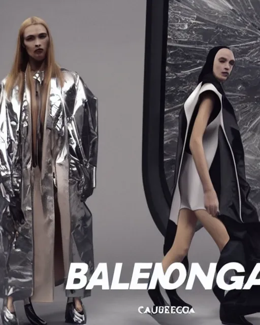 Image similar to a leaked screenshot of Balenciaga's 2049 campaign