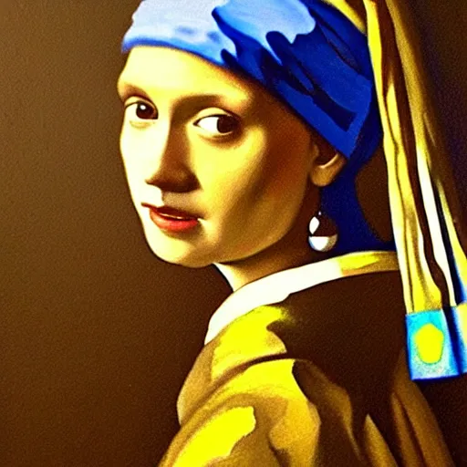 Prompt: painting of Henry Cavill posed in the style of ‘Johannes Vermeer girl with a pearl earring’, hyperrealistic, moody lighting, golden hour