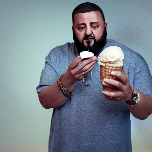 Prompt: a highly detailed realistic photographic render saint dj khaled with ice cream in hands crucified, religious sculpture, cinematic lighting, cinematic scene, Volumetric lighting, Atmospheric scene, Dark, Horror, Atmospheric lighting, Global illumination, realistic, photo realism, hyper realistic, hyper realism, photo realisitc, cinematic render, film, beautifully lit, ray traced, octane 3D render, octane render, unreal engine