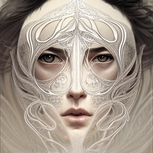 Prompt: Intricate delicate chakra face diagram, face, detailed, intricate, elegant, highly detailed, digital painting, artstation, concept art, smooth, sharp focus, illustration, art by Krenz Cushart and Artem Demura and alphonse mucha