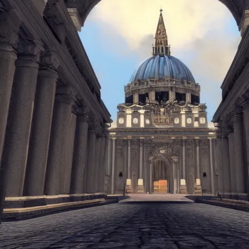 Prompt: St Peter's Basilica in Counter Strike Global Offensive