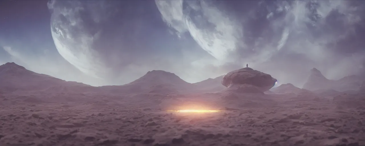 Image similar to 🛸!!! the image is like beautiful dream, 4k post-processing highly detailed, art station, unreal engine + cinematography by Wes Anderson, Wide angle shot, futuristic, volumetric light, Fuji film, intricate detail, hyperreal, hyperrealistic, 4K, Octane render, unreal engine cinematic, sublime atmosphere,