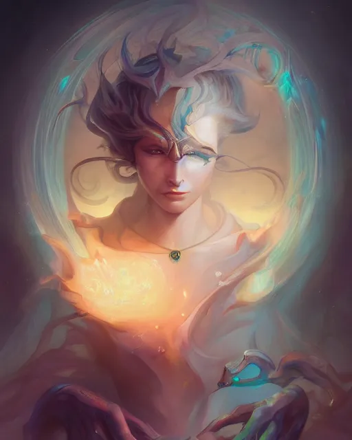 Image similar to portrait of a beautiful metaphysical emanation, by pete mohrbacher and artgerm and wlop, digital art, highly detailed, intricate, fantasy, mystical, sharp focus, Trending on Artstation HQ, deviantart, unreal engine 5, 4K UHD image