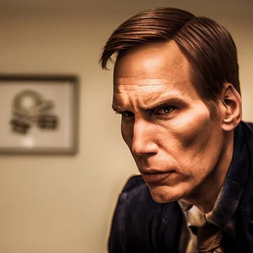 Image similar to Live Action Still of Jerma in Better Call Saul, real life, hyperrealistic, ultra realistic, realistic, highly detailed, epic, HD quality, 8k resolution, body and headshot, film still