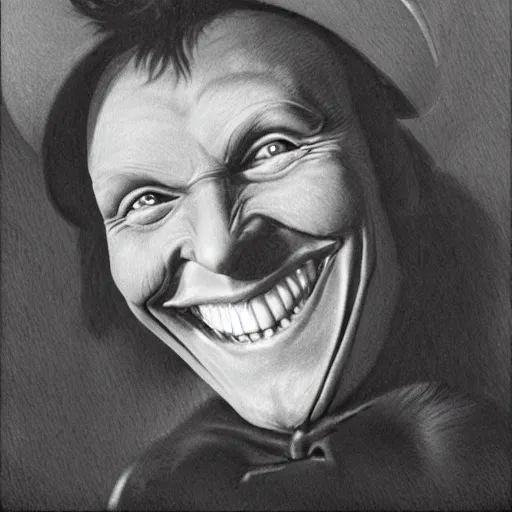 Image similar to a photorealistic black cat with conrad viedt's smile from the man who laughs. 8 k. high resolution.