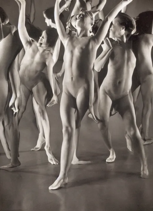 Image similar to hyper detailed bright photograph of gorgeous dancing ladies by imogen cunningham, color, dslr