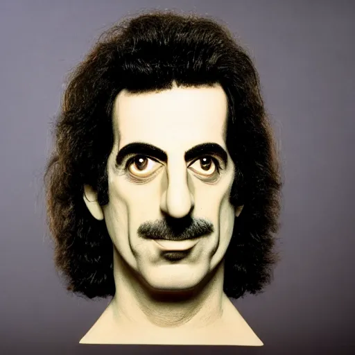 Image similar to delicious franz zappa's head is made out of cake, a slice has been separated from the rest, professional photograph, 4 k