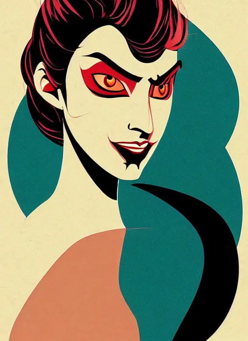 Image similar to beautiful female vampire, symmetrical face, by koson ohara, by darwyn cooke