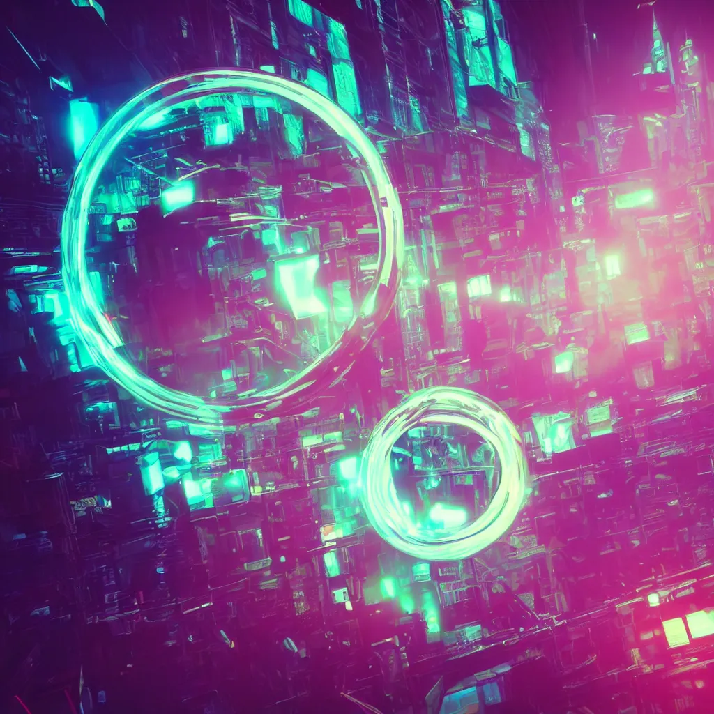 Image similar to warped mirror with neon frame in black hole in cube, psychedelic, futurism, atmospheric, colorful fog, shiny background, cyberpunk, octane render, ultra detailed, 8 k