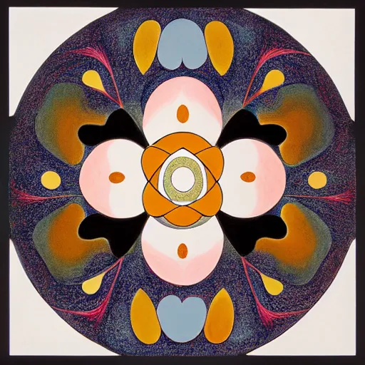 Prompt: flower in the style of hilma af klint and escher