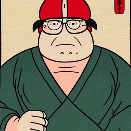 Prompt: Peter Griffin ukiyo-e highly detailed