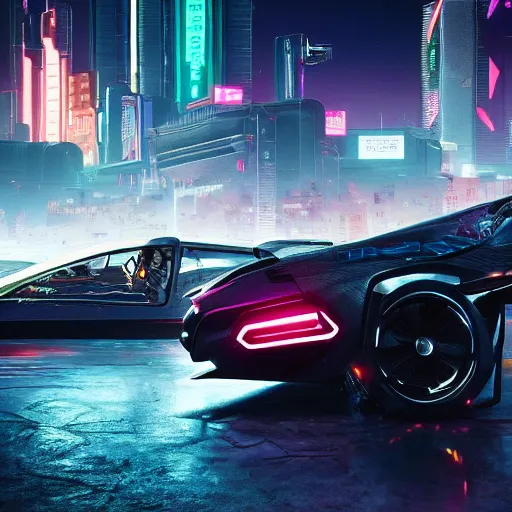 Prompt: futuristic carmeet in night city from cyberpunk 2 0 7 7, realistic