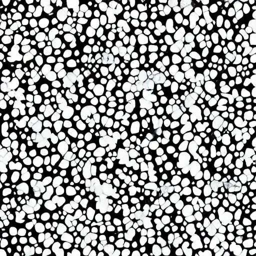 Image similar to black kirby krackle dots, expanding away from small to big, create a white super cluster galaxy, black and white only, vector, wide angle shot, white background, vector art