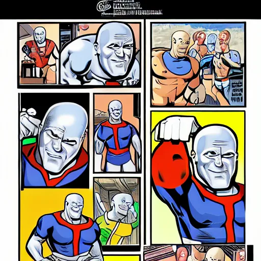 Image similar to Mr. Clean in the style of jack kirby