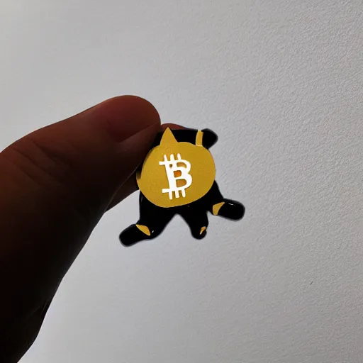 Image similar to “ super detailed 3 d model of a cyborg panda holding a bitcoin ”