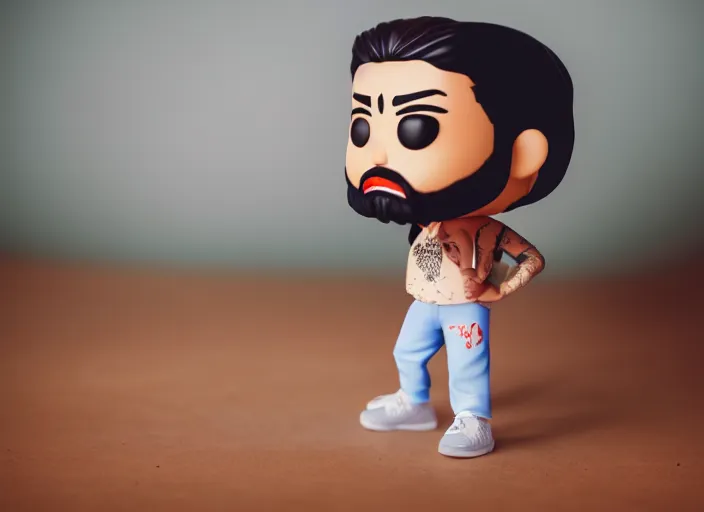 Image similar to photo still of a funko pop sidhu moosewala, 8 k, studio lighting bright ambient lighting key light, 8 5 mm f 1. 8