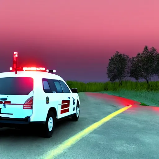 Image similar to mozzarella stick stealing a ambulance, sunset, 4 k photo, cinematic lighting,