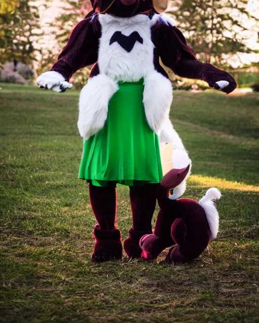 Image similar to portrait photo still of a young asriel dreemurr fursuit, 8 k, 8 5 mm f 1. 8