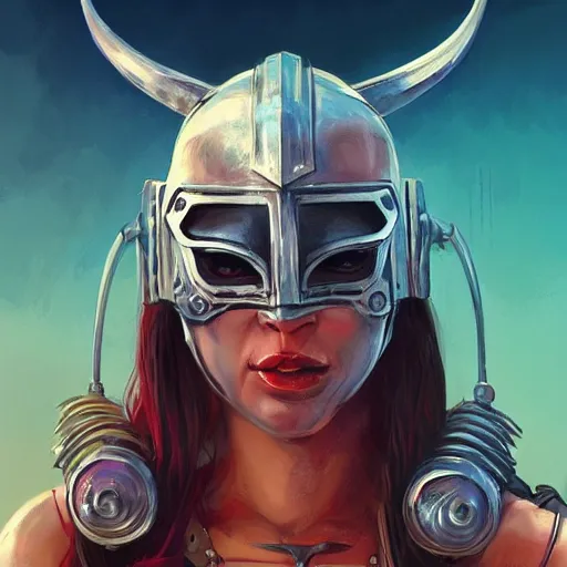 Image similar to cyberpunk viking helmet mask warrior goddess robot ninja fantasy, art gta 5 cover, official fanart behance hd artstation by jesper ejsing, by rhads, makoto shinkai and lois van baarle, ilya kuvshinov, ossdraws