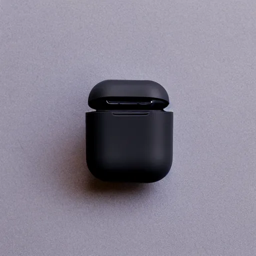 Image similar to black airpods pro case with marshmallow design on the case, studio, product photo