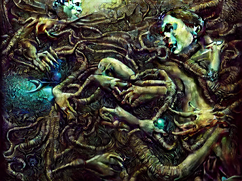 Image similar to highly detailed photo of living is the illusion of dying, trending on deviantart, neo surrealism, sharp focus, 4 k, a lot of little details, octane, masterpiece, art by max ernst