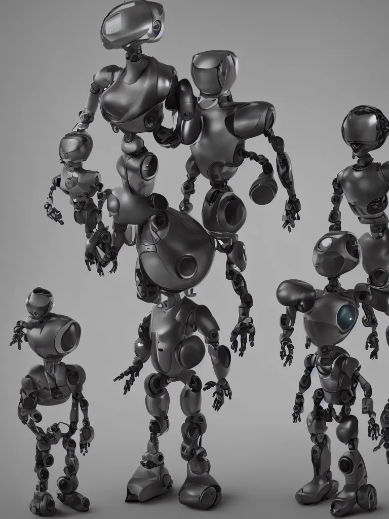 Image similar to 3d render of robots and children, 8k, detailed, octane render, unreal engine, hyper realistic , high detail