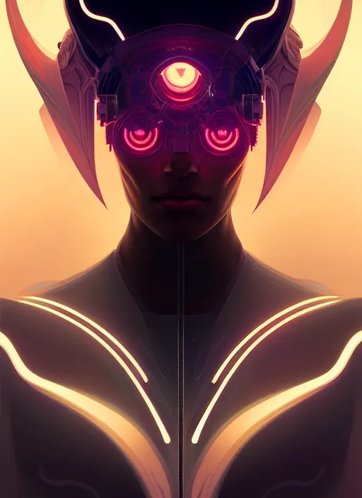 Prompt: symmetry!! portrait of demon, sci - fi, tech wear, glowing lights!! intricate, elegant, highly detailed, digital painting, artstation, concept art, smooth, sharp focus, illustration, art by artgerm and greg rutkowski and alphonse mucha