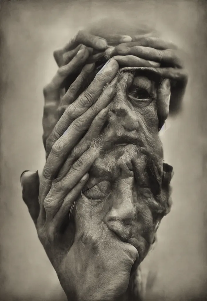 Prompt: full frame face being unzipped, by lee jeffries, gelatin silver process,