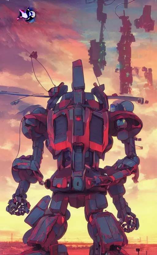 Prompt: movie poster of < 3 d huge mecha > with a < full mechanical guitar >, in the style of < neon genesis evangelion >, 3 d anime, arcane style, retropunk, steampunk, high resolution, 4 k, retrofuturism, by ghibli and < simon stalenhag >