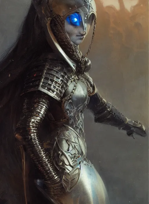 Image similar to beautiful blue eyed woman wearing simple black medieval armour, detailed by gaston bussiere, bayard wu, greg rutkowski, giger, maxim verehin, greg rutkowski, masterpiece, sharp focus, cinematic lightning