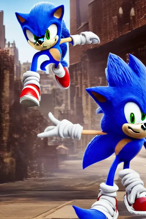 Image similar to sonic the hedgehog stars in hamilton, getty images proshot, hamilton an american musical starring sonic the hedgehog