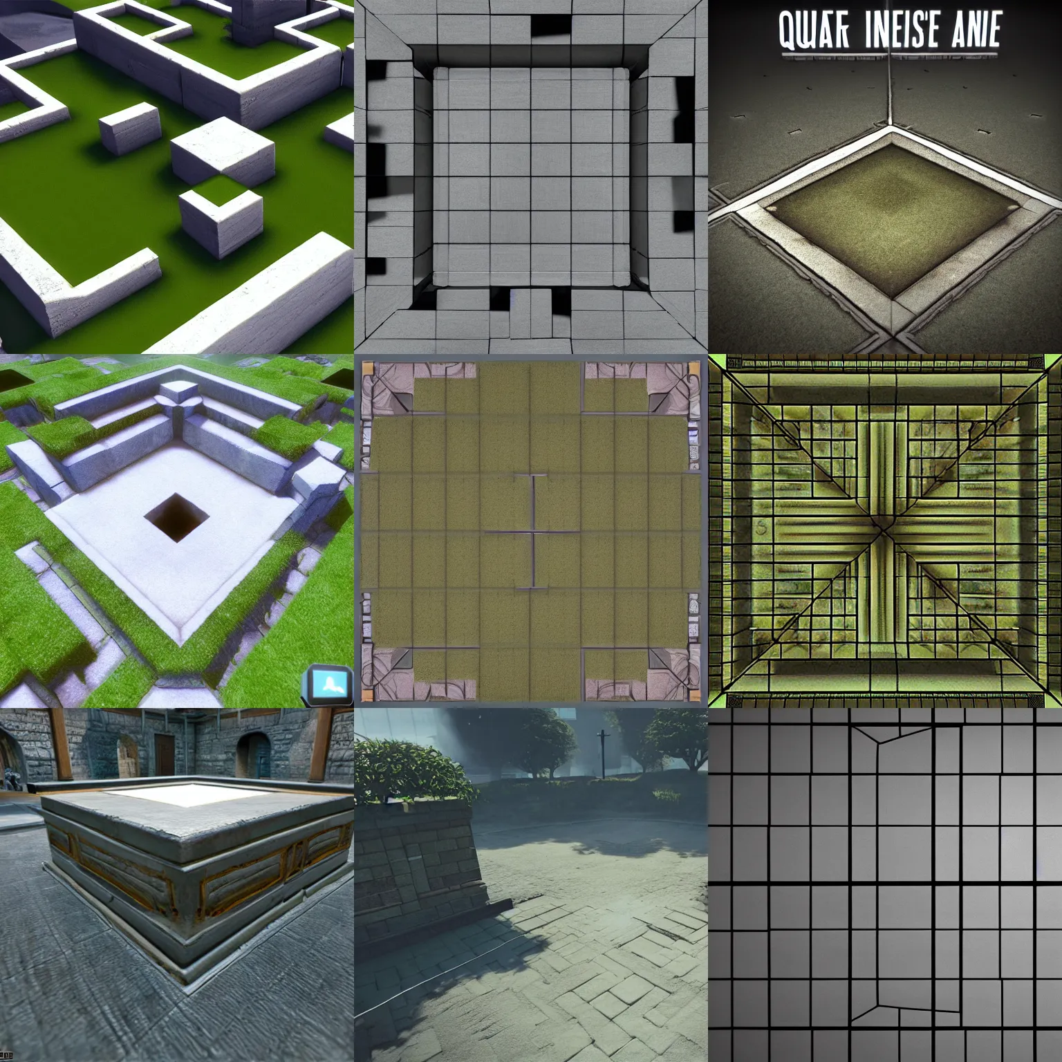 Prompt: A square inside a square inside a square inside a square inside a square inside a square inside a square, unreal engine