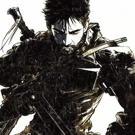 Image similar to portrait of a hero holding his sword in front of his face by yoji shinkawa, high quality, extra details, realism