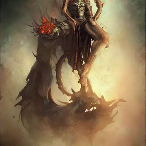 Image similar to the demon king by bastien lecouffe deharme