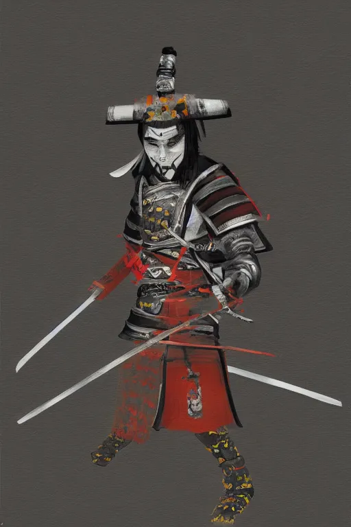 Image similar to samurai warrior mouse, full body pose, traditional painting, award winning, trending on Artstation, symmetrical 8k, UHD