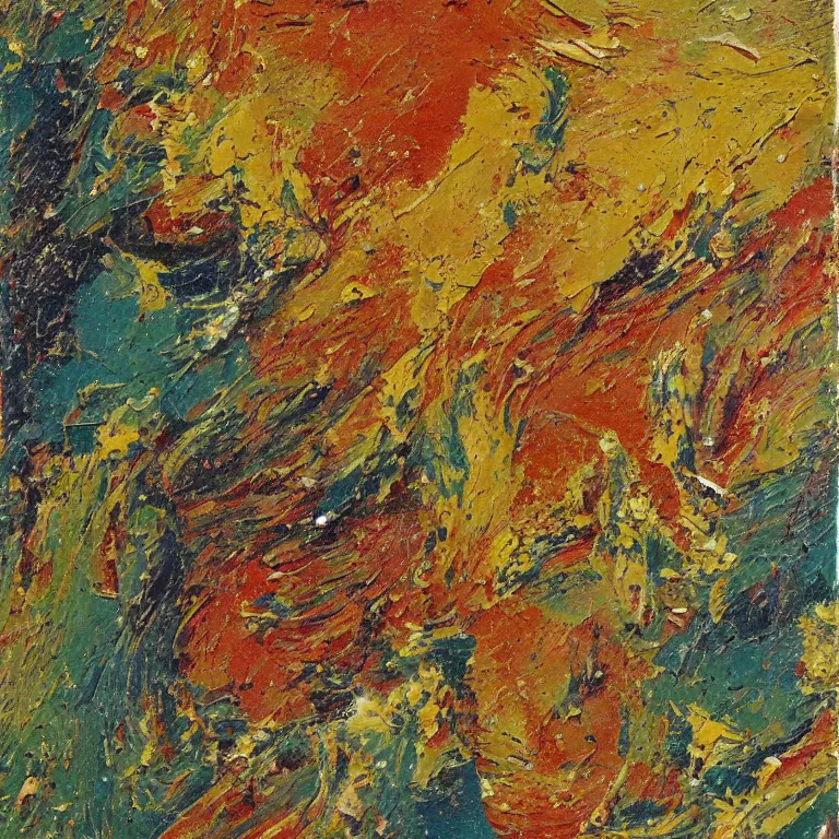 Image similar to oil paint impasto relief, turkish carpet, multi layered tiny thick brush marks, some splattered paint, in the style of ivan shishkin and frank auerbach and van gogh