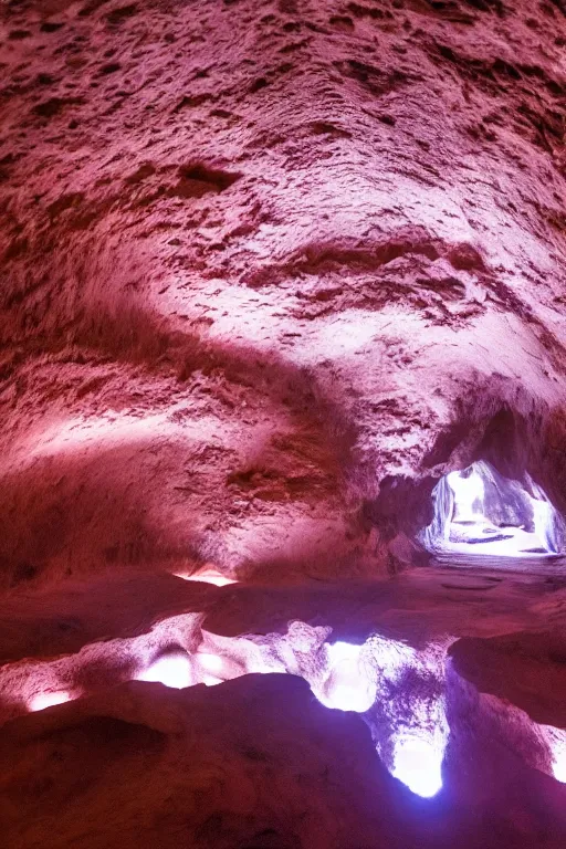 Image similar to photograph of inside of beautiful glowing caves